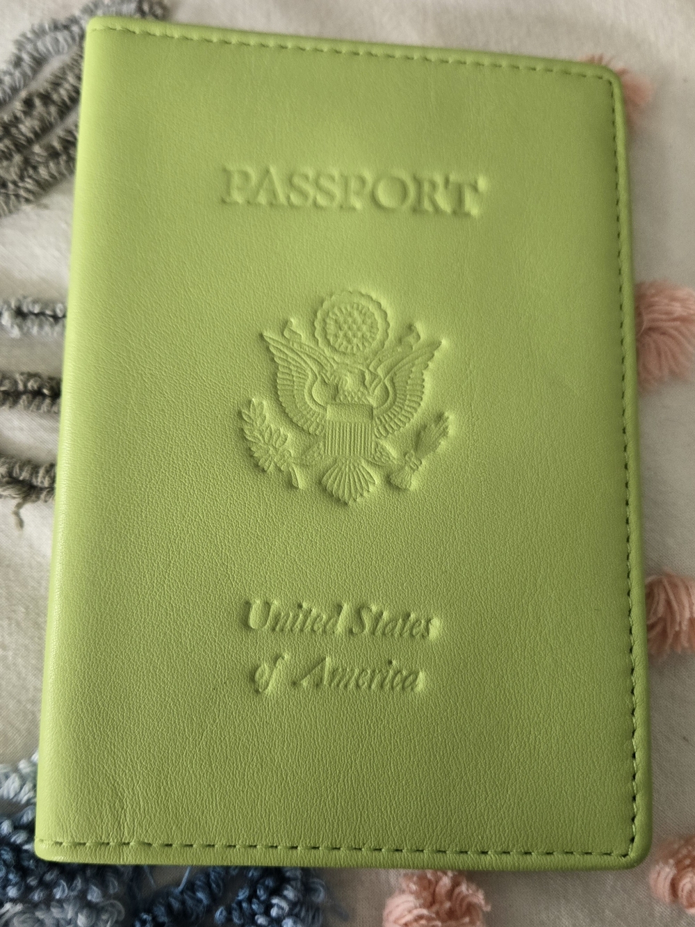 Lime Green Passport Holder Travel Wallet